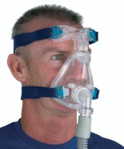 man wearing Resmed Ultra Mirage II Nasal Mask with Headgear