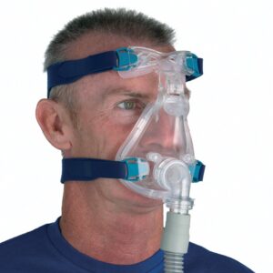 man wearing Resmed Ultra Mirage II Nasal Mask with Headgear